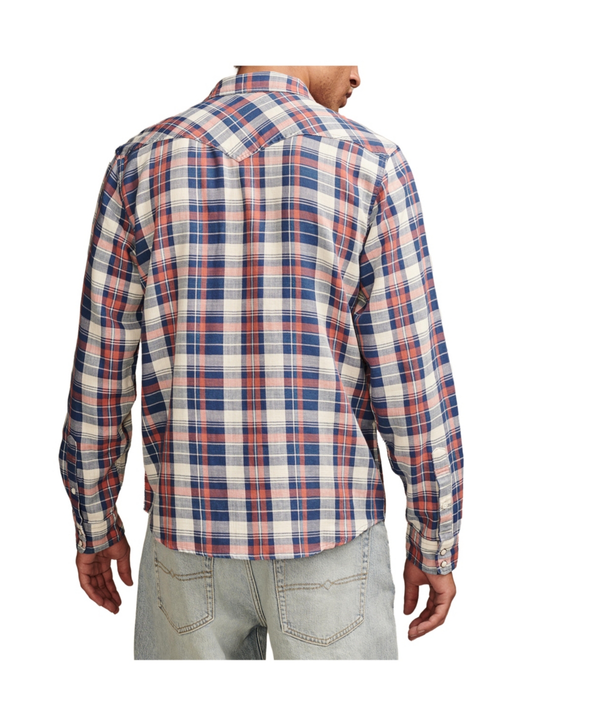 Lucky Brand Men's Plaid Western Shirt