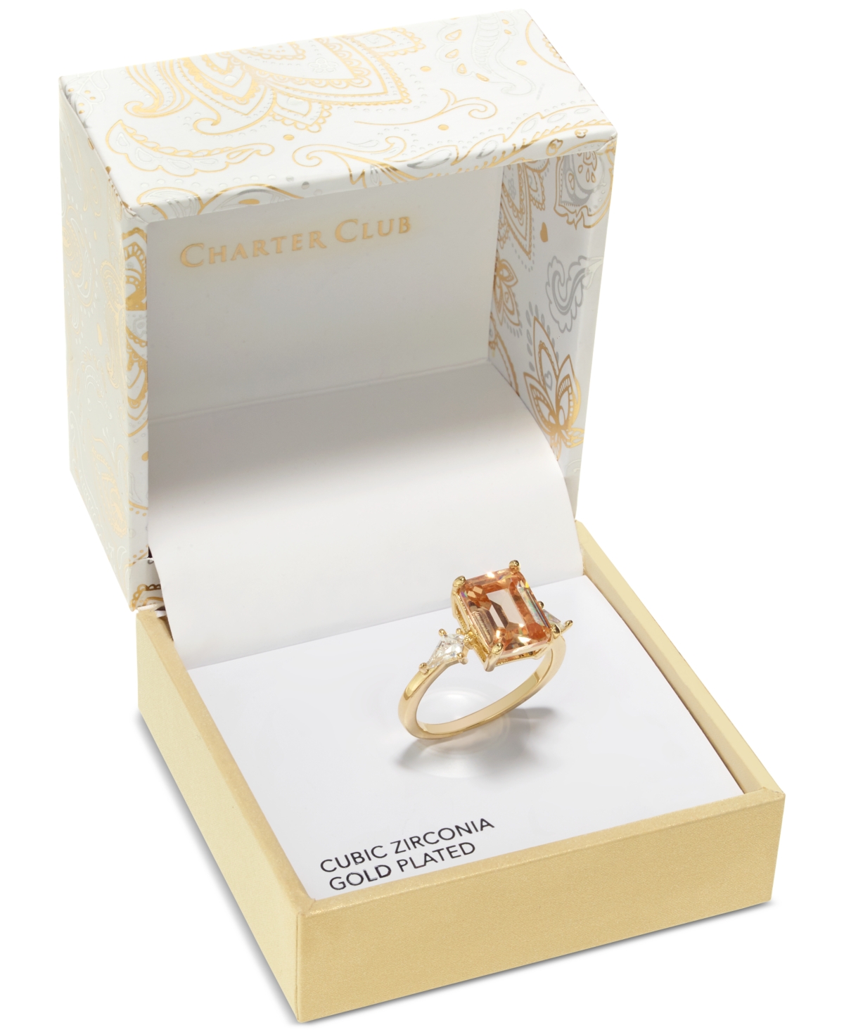 Shop Charter Club Gold-tone Champagne Stone Ring, Created For Macy's
