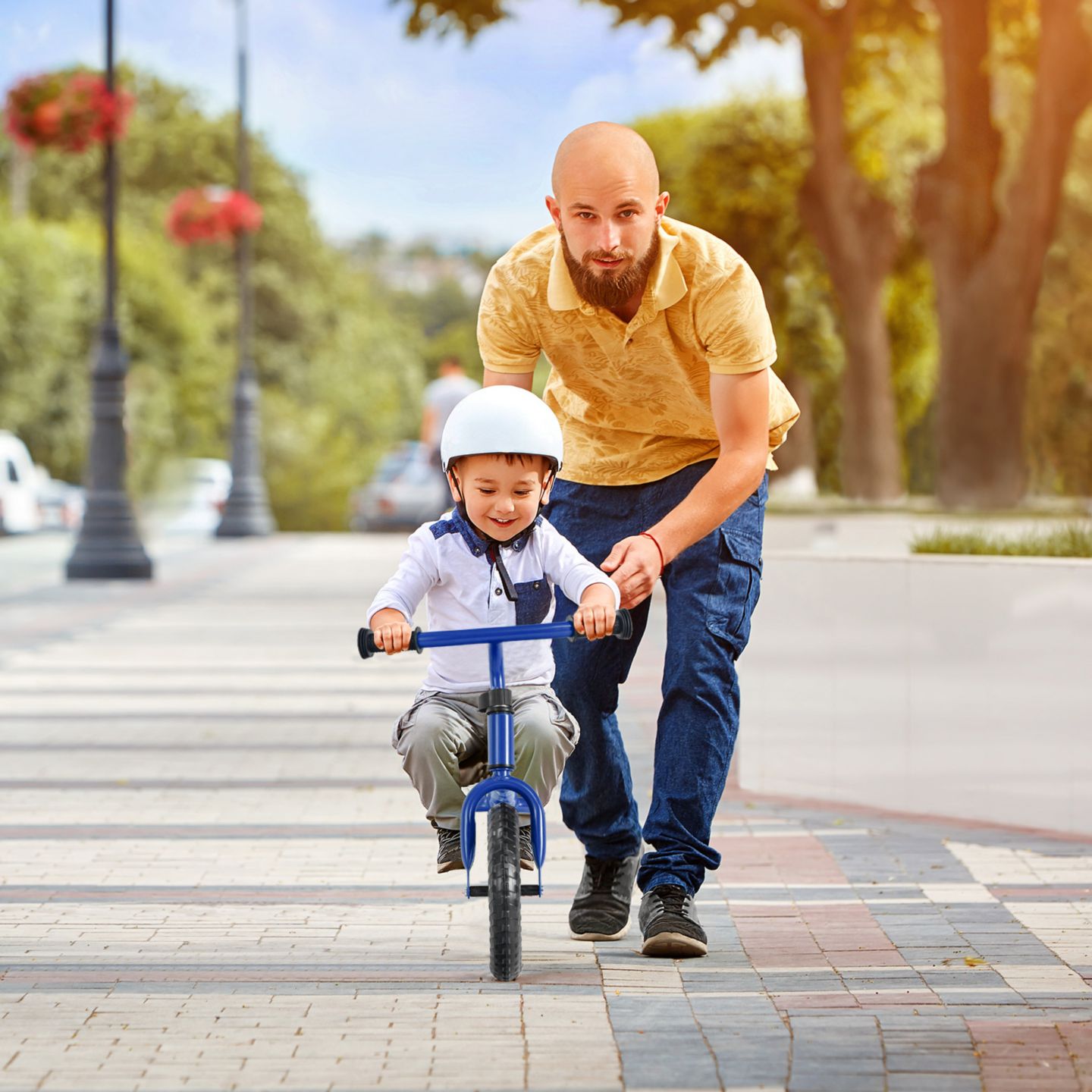 Детская игрушка Costway Kids' Lightweight No-Pedal Adjustable Balance Bike, 55 lb. Weight Capacity, от 2 лет, цвет: Синий — фото 2