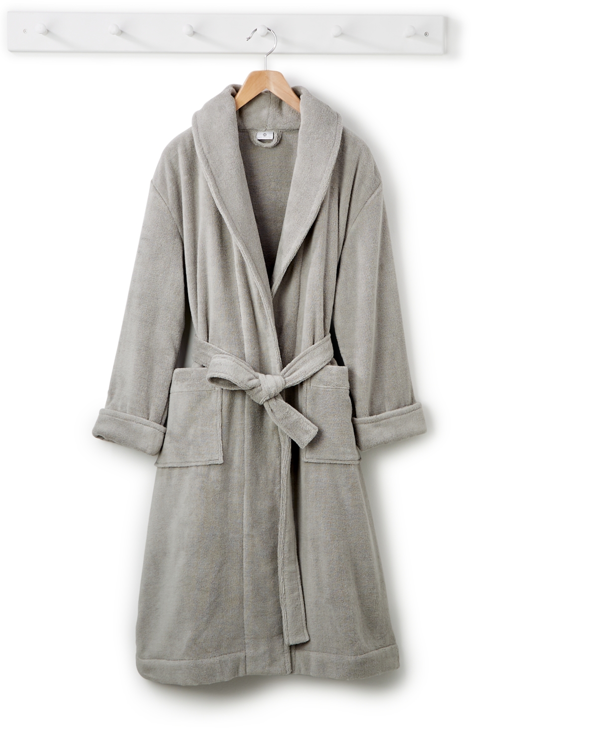 Shop Hotel Collection Turkish Cotton Shawl-collar Robe, Created For Macy's In Steel