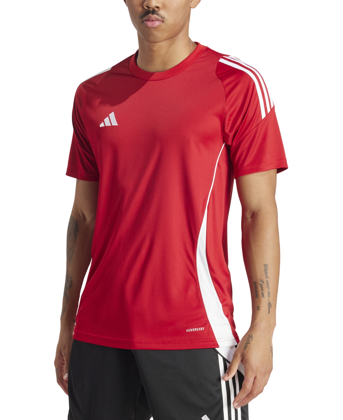 adidas Men's Tiro 24 Slim-fit Performance 3-Stripes Jersey - Black/wht