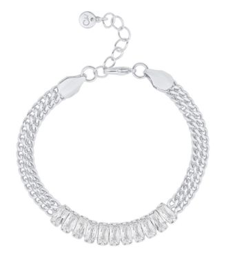 And Now This Cubic Zirconia Baguette Cut Bracelet - Silver 24$
