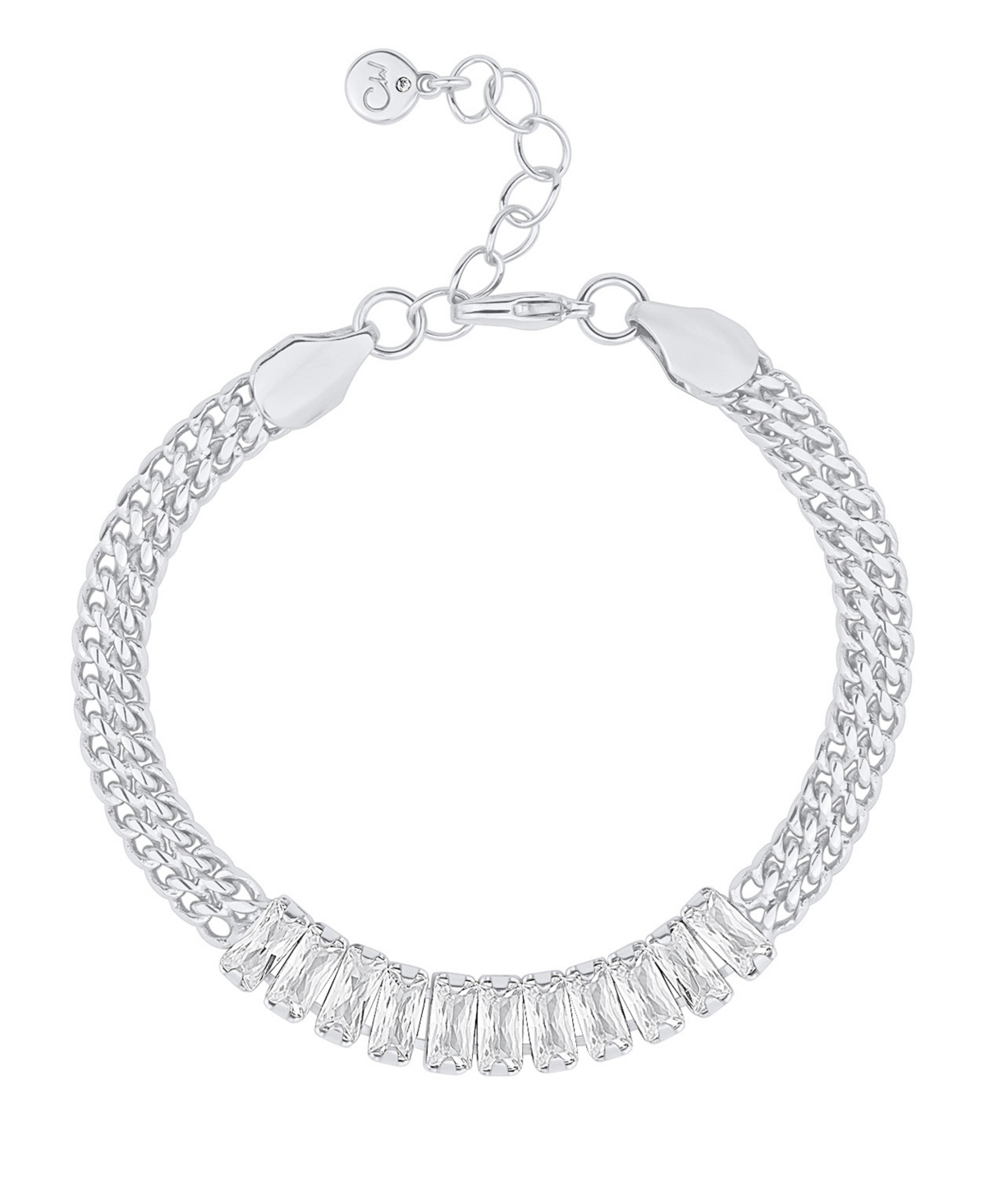 Shop And Now This Cubic Zirconia Baguette Cut Bracelet In Silver
