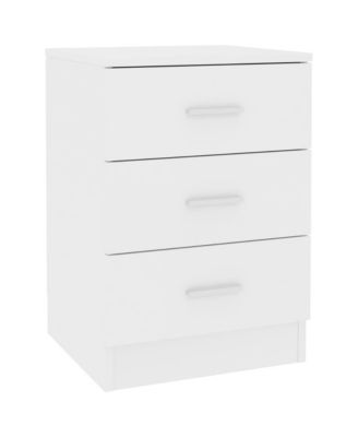 Bedside Cabinet White 15" x 13.8" x 22" Engineered Wood