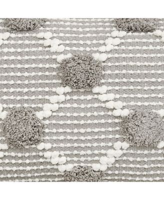 Josie Boulder Pillow, 14" x 22" Gray Rectangle Soft Woven Pillow For Couch Sofa Bed Chair Cotton