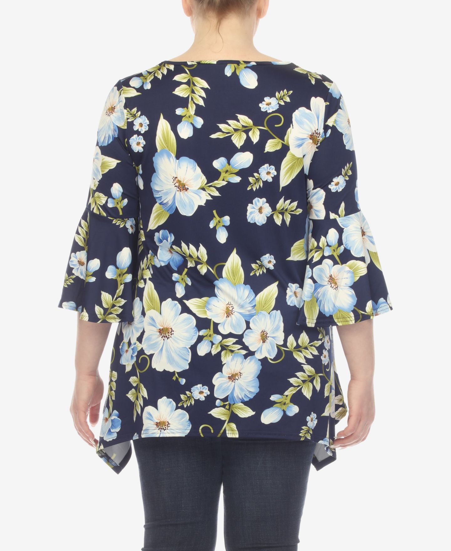 Женский топ White Mark Plus Size Blanche Tunic Top, цвет: Синий — фото 3