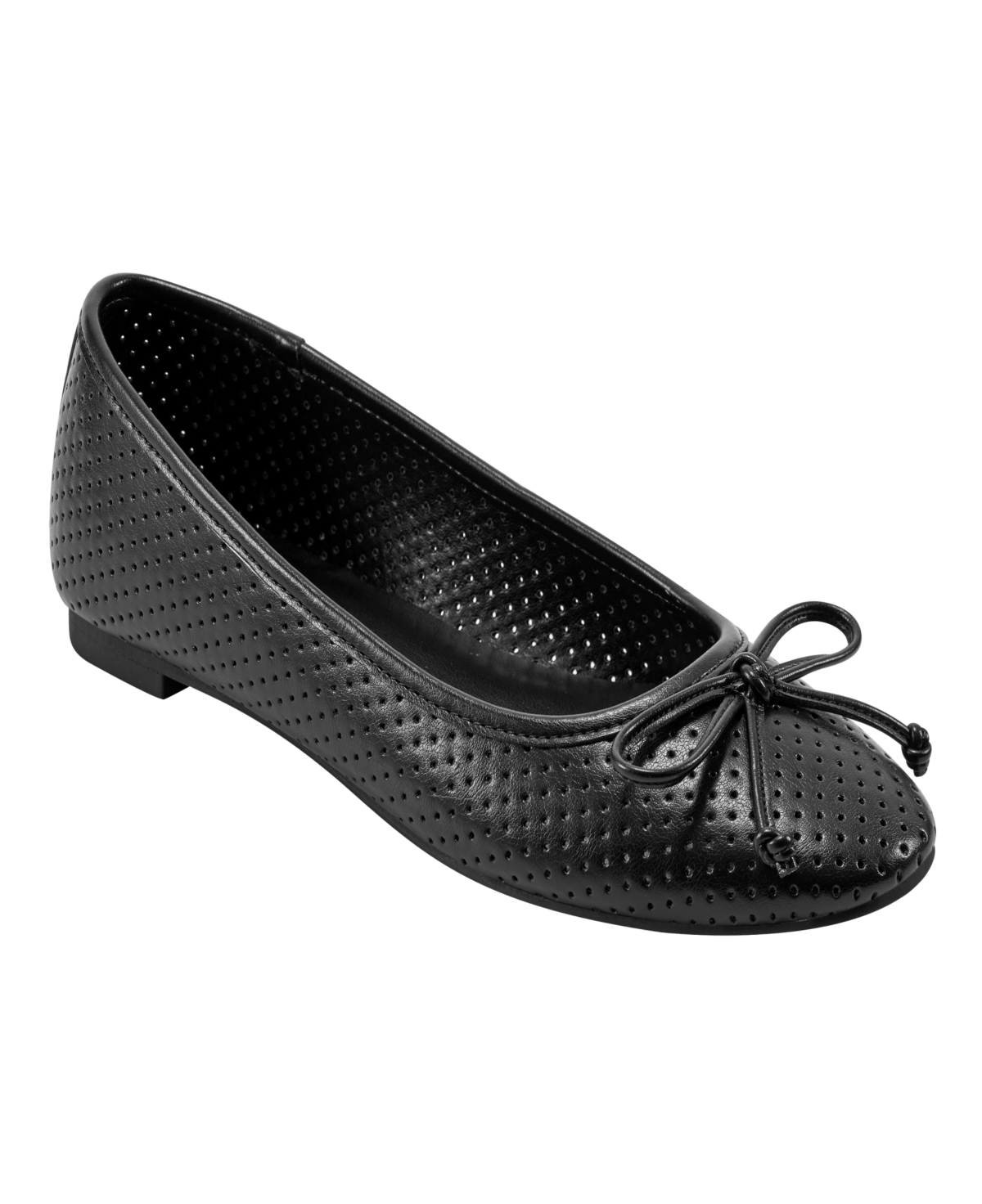 Bandolino Women's Paprika Casual Bow Detail Ballet Flats In Black - Faux Leather - Polyurethane