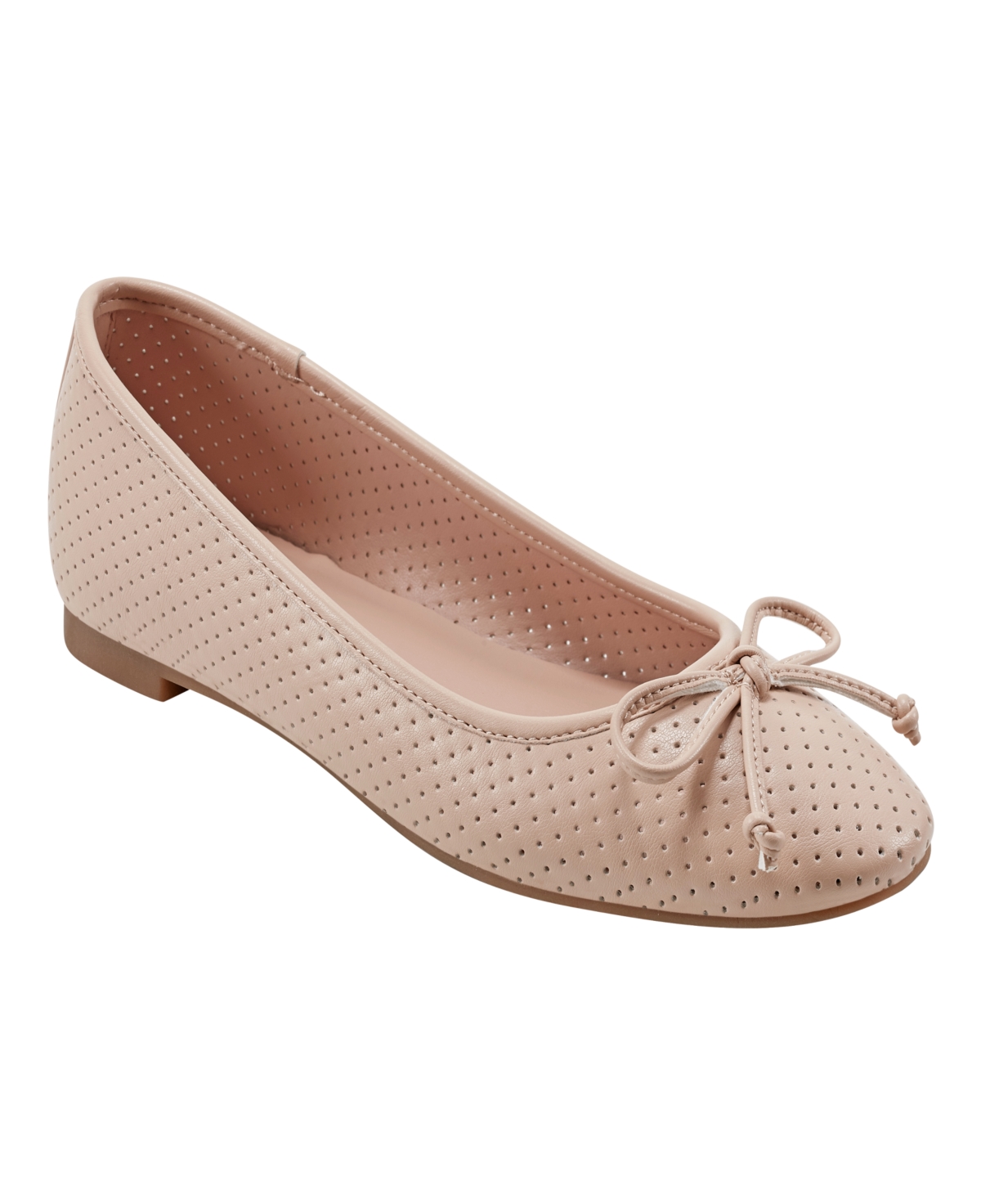 Bandolino Women's Paprika Casual Bow Detail Ballet Flats In Light Natural - Faux Leather - Polyureth