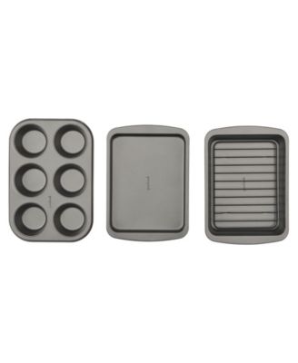 Good Cook 4 Piece Nonstick Steel Toaster Oven Set with Sheet Pan, Rack, Cake Pan, and Muffin Pan