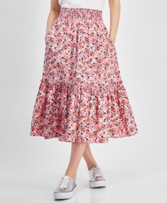 Women's Smocked Ditsy Floral Skirt