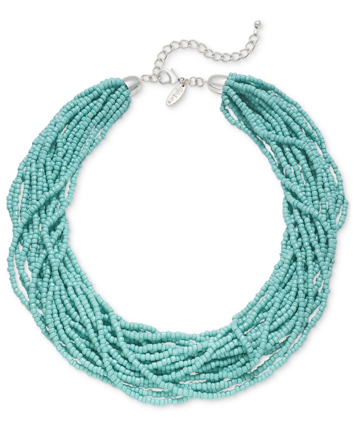 Color Seed Bead Torsade Statement Necklace, 18" + 2" extender, Created for Macy's - Coral