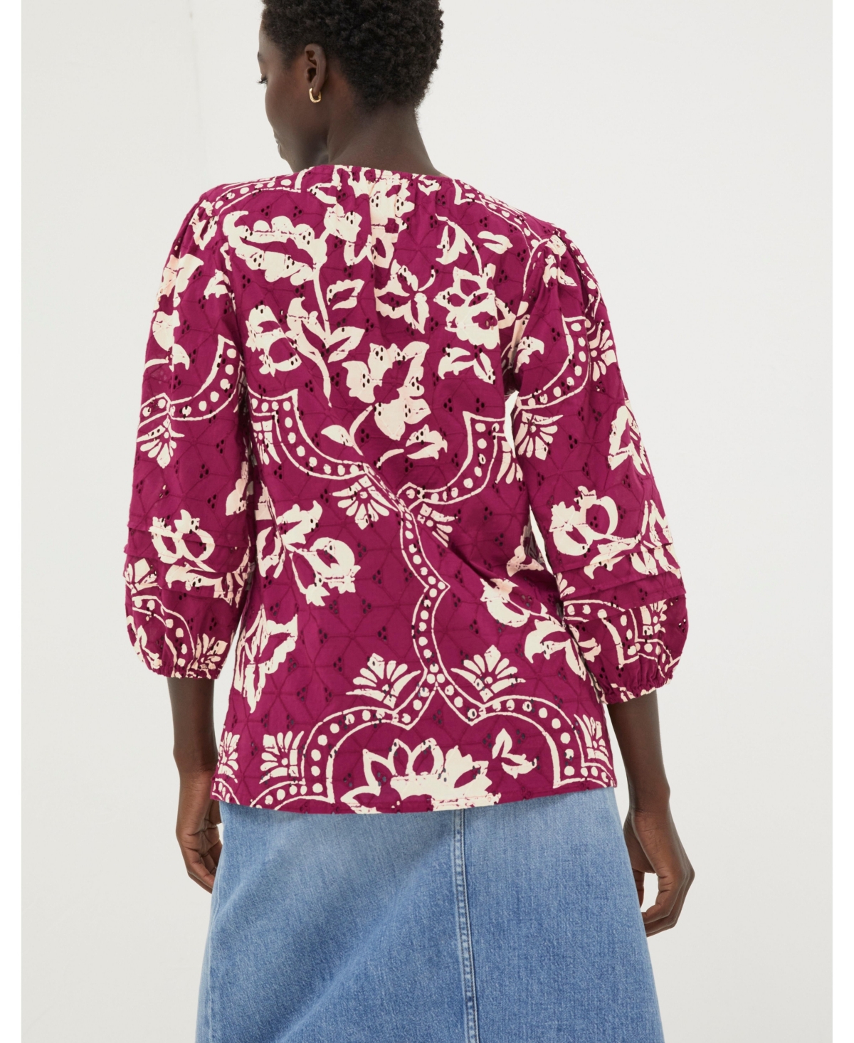 FatFace Women's Imogen Broderie Floral Blouse