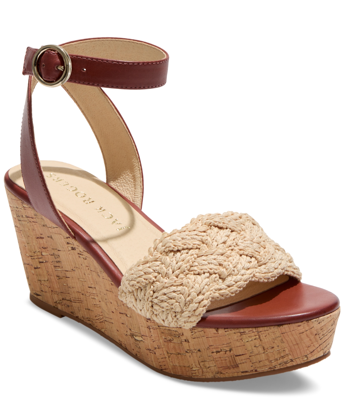 Shop Jack Rogers Women's Dumont Woven Rope Wedges In Cream,luggage