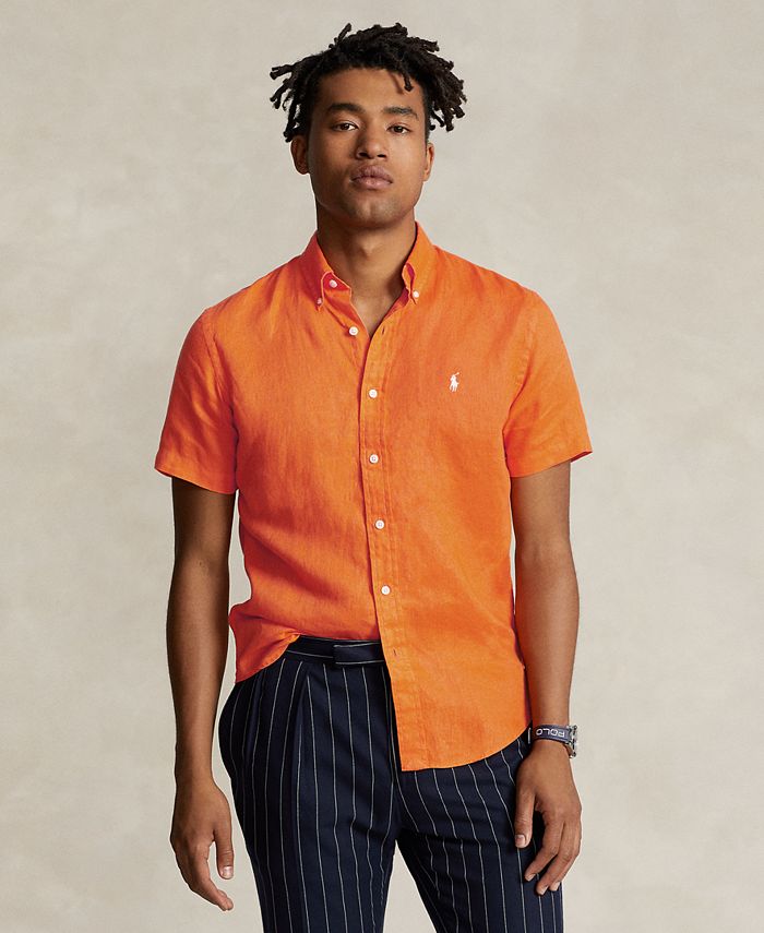 Polo Ralph Lauren Solid Linen Short Sleeve Woven Shirt - 2XL