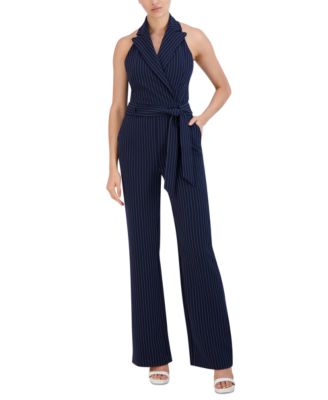 BCBG NEW YORK Women s Pinstripe Halter Jumpsuit Macy s