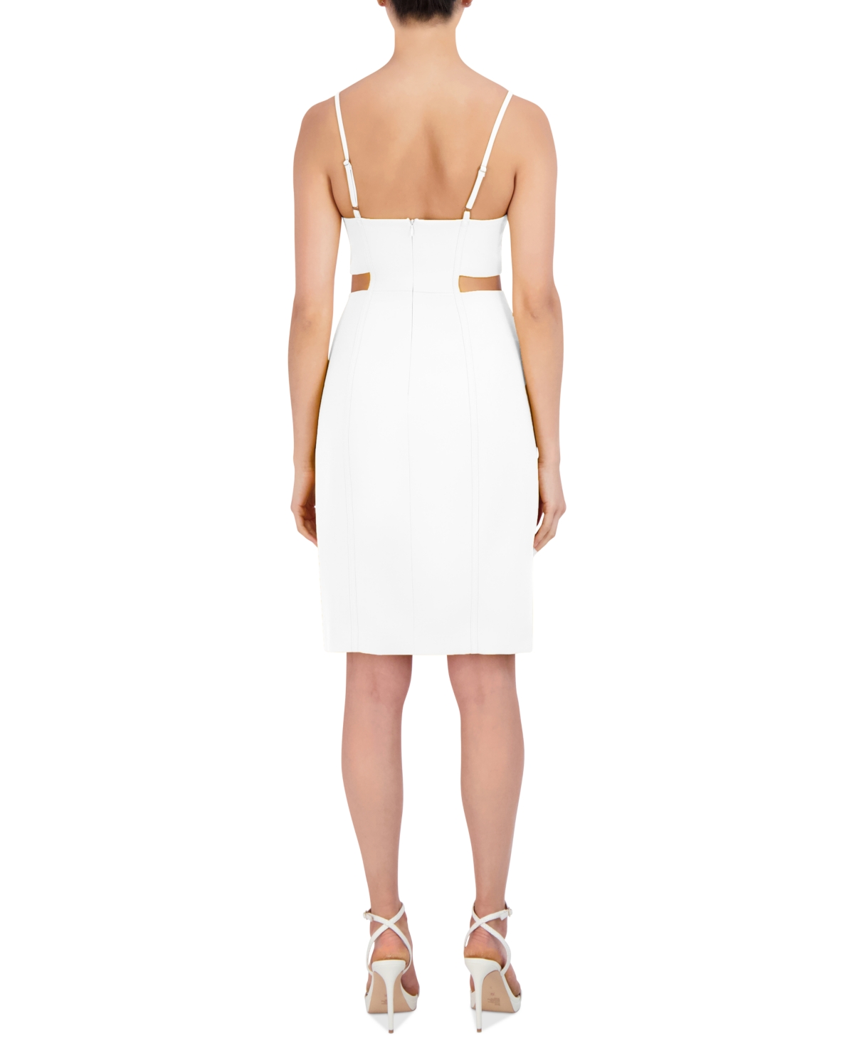 Shop Bcbg New York Women's Twill Cutout Day Dress In Marshmallow