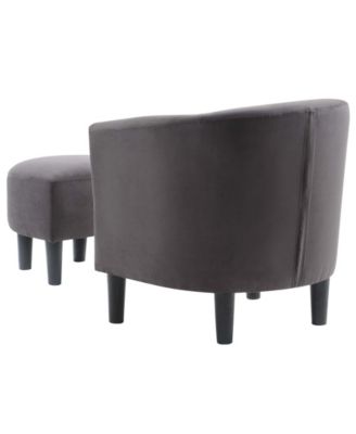 26.25" Microfiber Churchill Accent Chair with Ottoman
