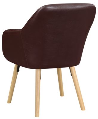 25.25" Faux Leather Charlotte Wingback Upholstered Accent Armchair