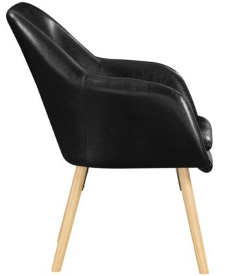 25.25" Faux Leather Charlotte Wingback Upholstered Accent Armchair