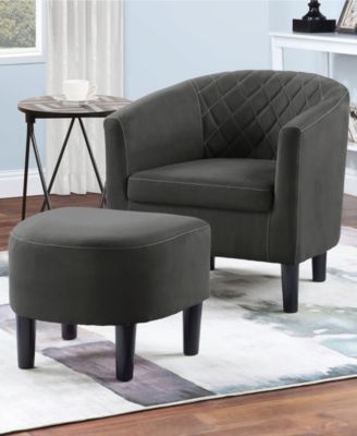 27.75" Microfiber Roosevelt Accent Chair with Ottoman