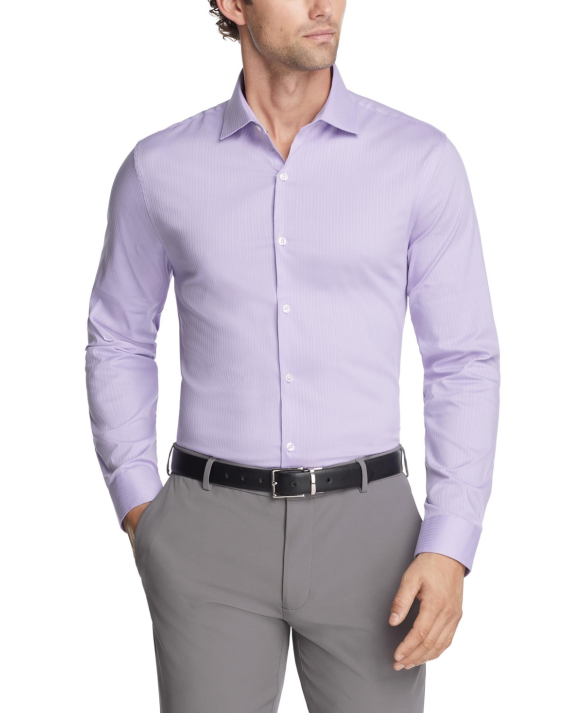 Kenneth Cole Reaction Men's Slim-fit Flex Stretch Dress Shirt In Orchid
