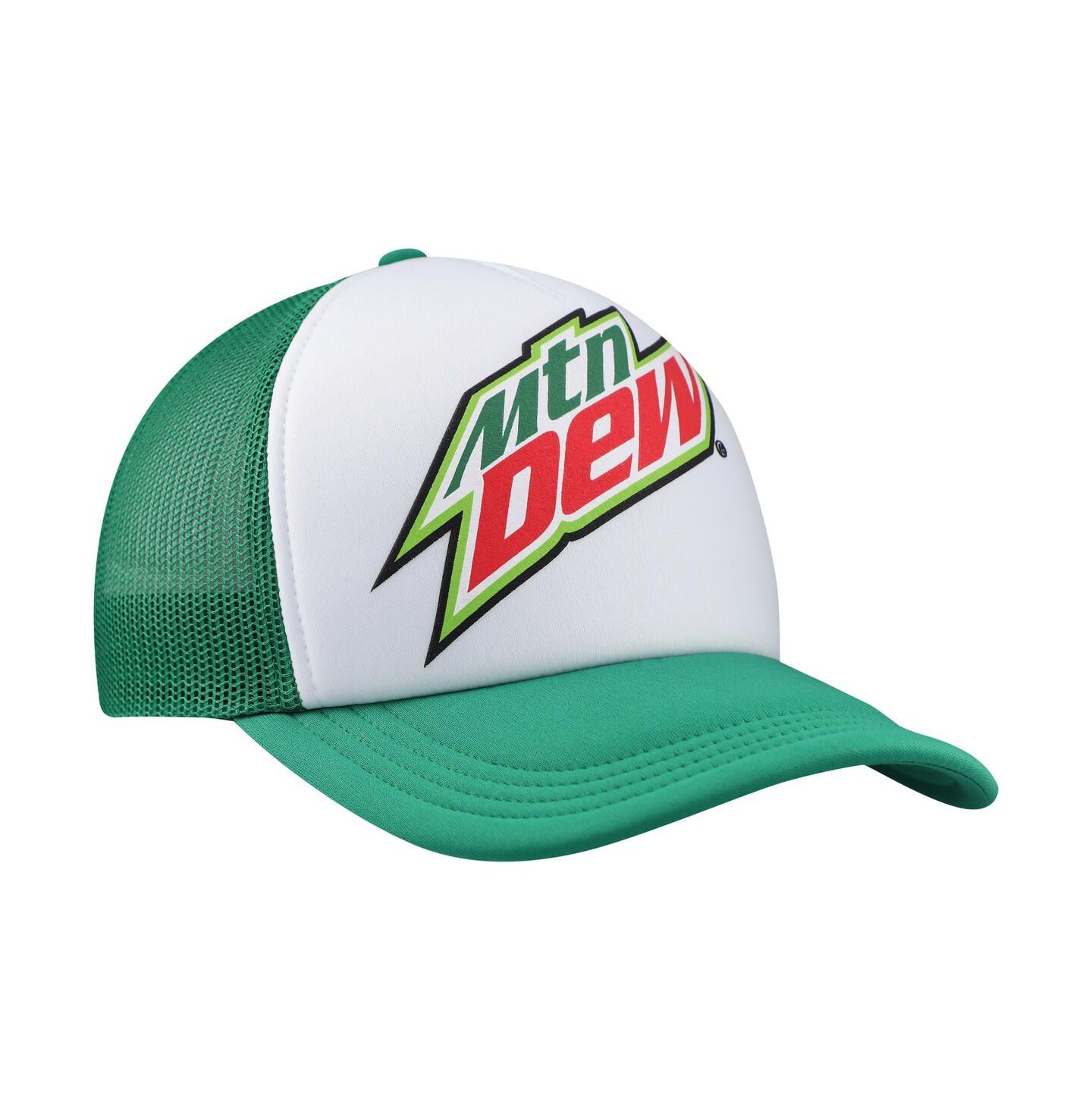 Мужская кепка Lids White, Green Mountain Dew Foam Trucker Adjustable Hat — фото 4