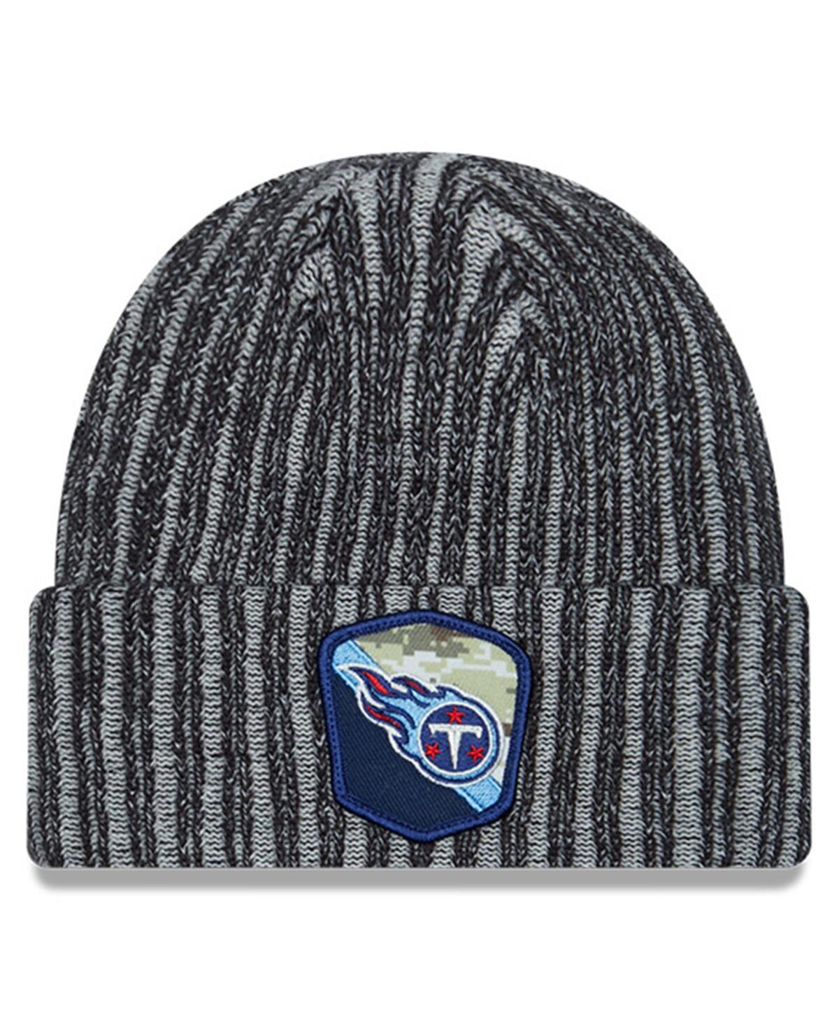 New Era Black Tennessee Titans 2023 Salute To Service Cuffed Knit Hat In Black
