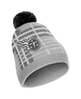 Women's Tennessee Titans Plaid Knit Hat with Pom and Scarf Set
