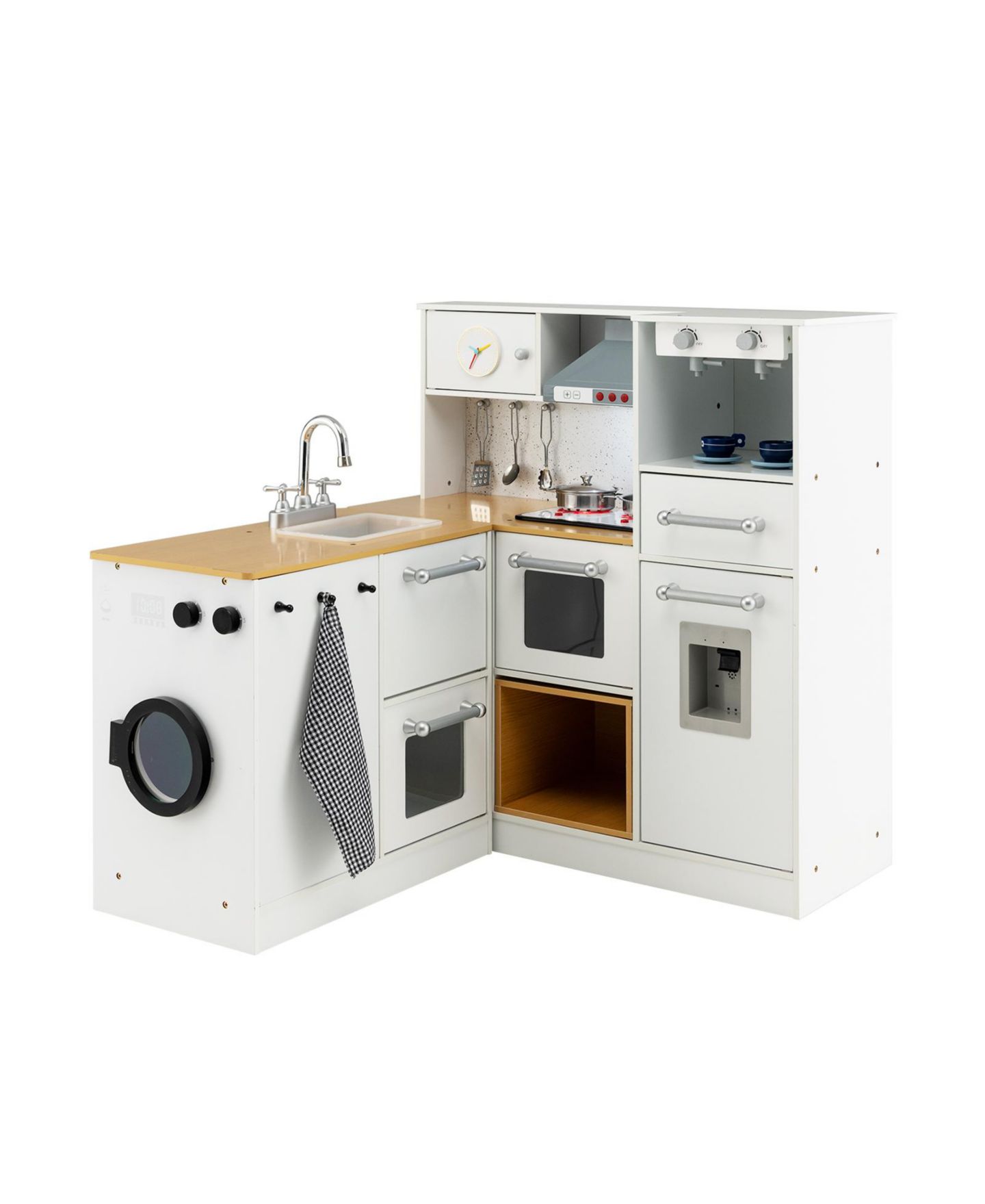 Детский игровой набор SUGIFT Lights and Sounds 2-Piece Wooden Kitchen Playset, Ages 3+ — фото 1