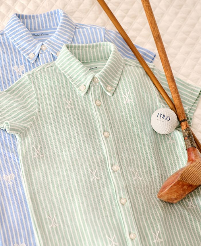 Polo Ralph Lauren Baby Boys Golf Knit Cotton Oxford Shortall Macy's