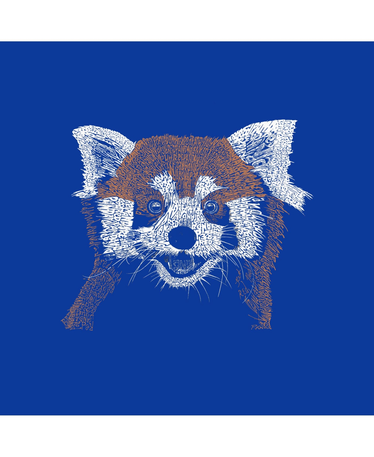 Boy's Word Art Long Sleeve - Red panda