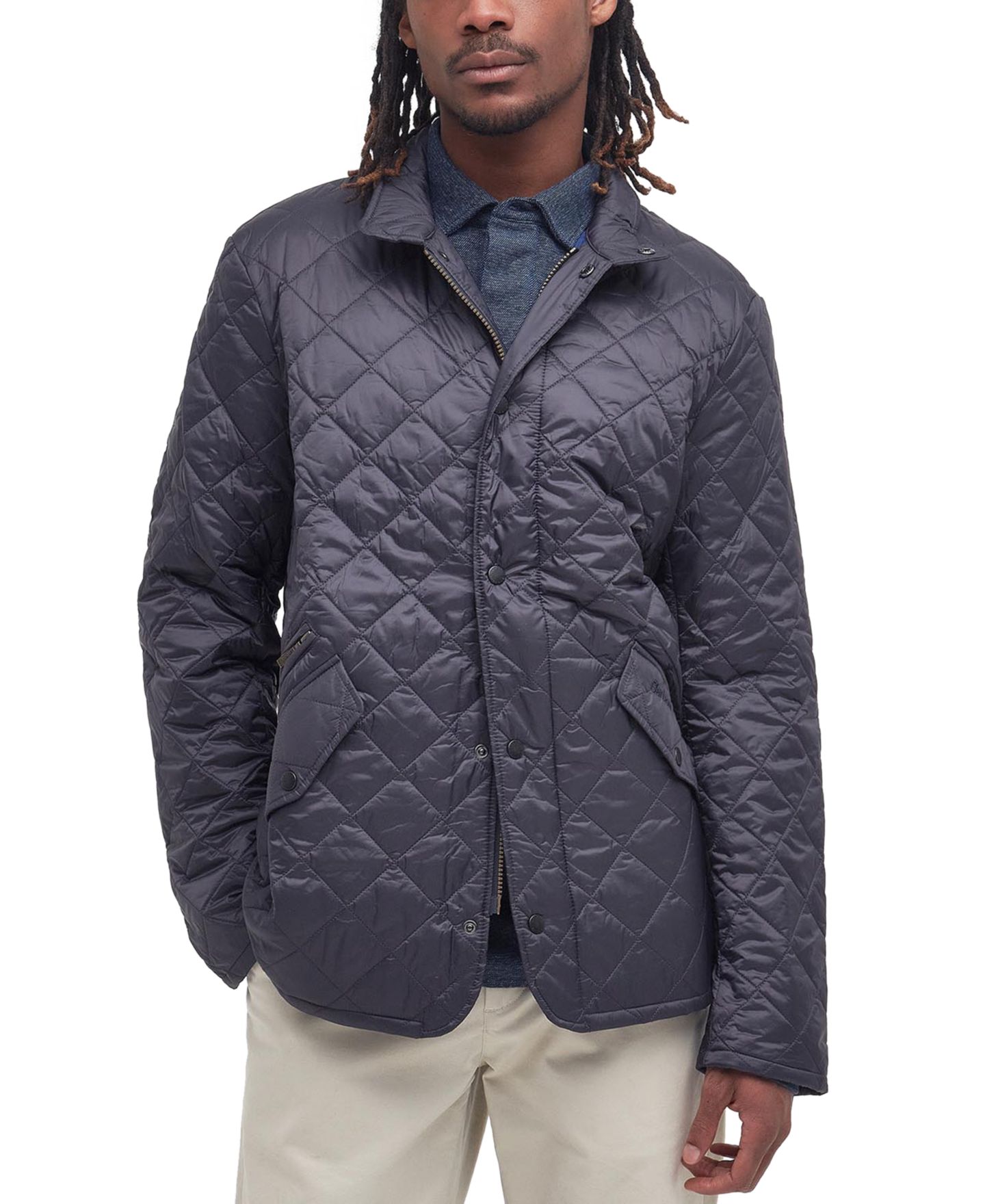 Мужская куртка Barbour Flyweight Chelsea, цвет: Чёрный — фото 7