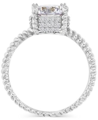 Cubic Zirconia Solitaire Twist-Style Engagement Ring 