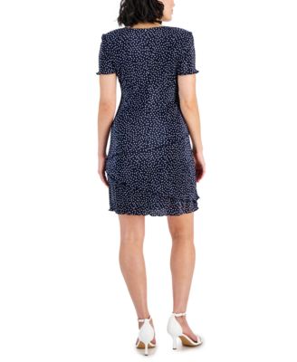 Petite Dot-Print Fit & Flare Dress 