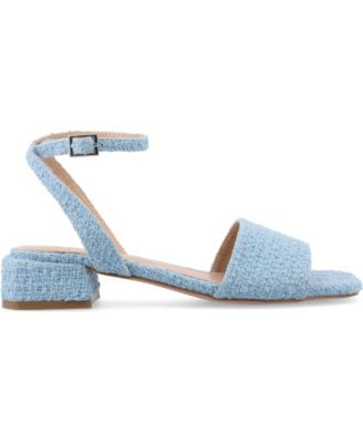 Women's Adleey Ankle Strap Tweed Block Heel Sandals