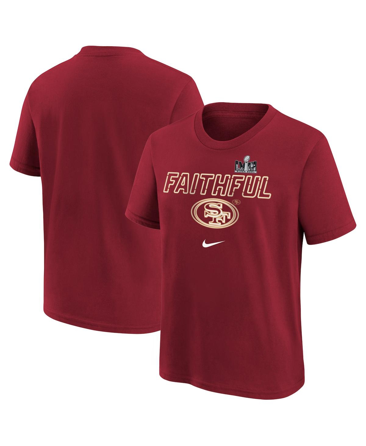 Nike Kids' Big Boys  Scarlet San Francisco 49ers Super Bowl Lviii Local T-shirt
