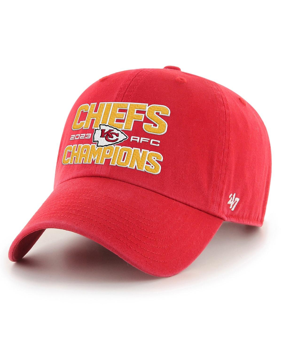 47 Brand Men's ' Red Kansas City Chiefs 2023 Afc Champions Clean Up Adjustable Hat