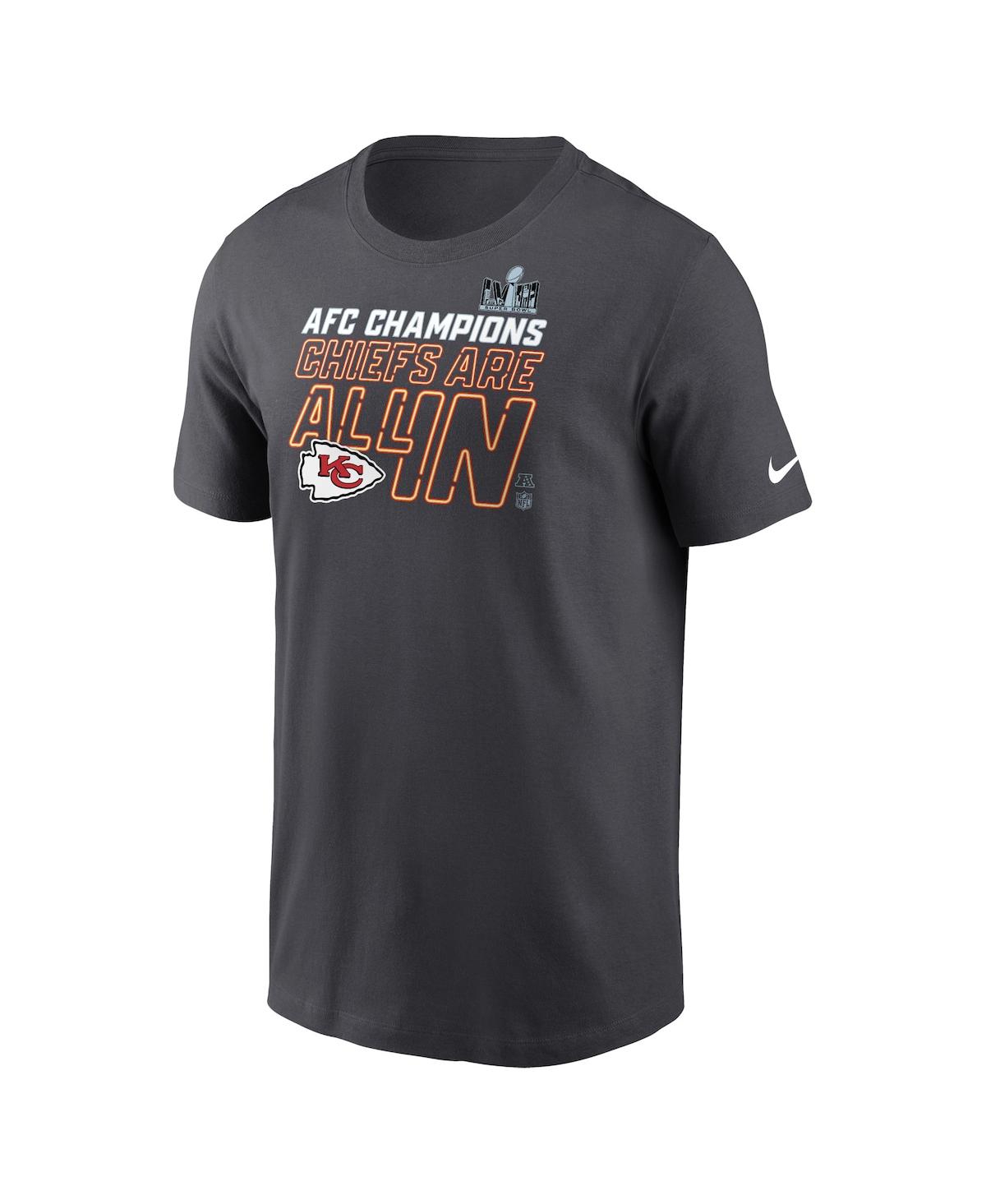Men's NikeKansas City Chiefs 2023 Afc Champions Locker Room Trophy Collection Tall T-shirt - Anthracite