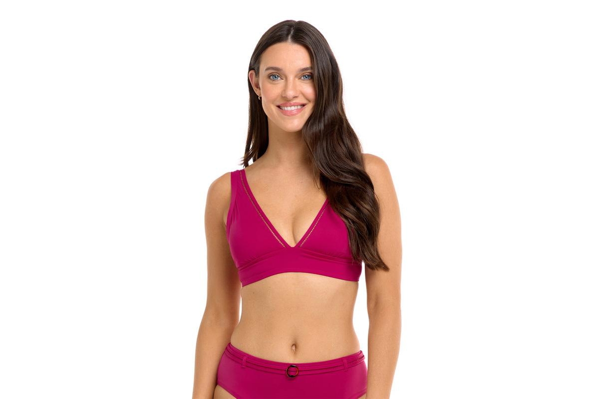 Divine Isabella Wide Band Triangle Top - Raspberry