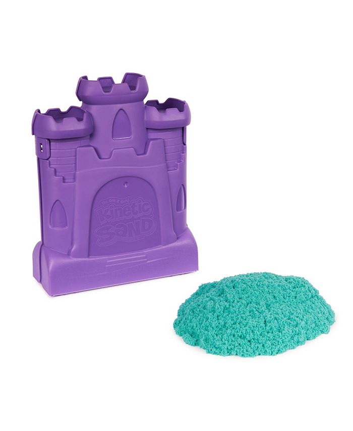 Kinetic Sand Castle Case with 1 lb Teal Play Sand, Multipurpose Play ...