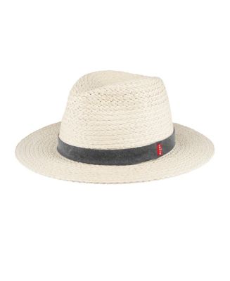 Levi's Men's Straw Panama Hat with Denim Washed Band Macy's