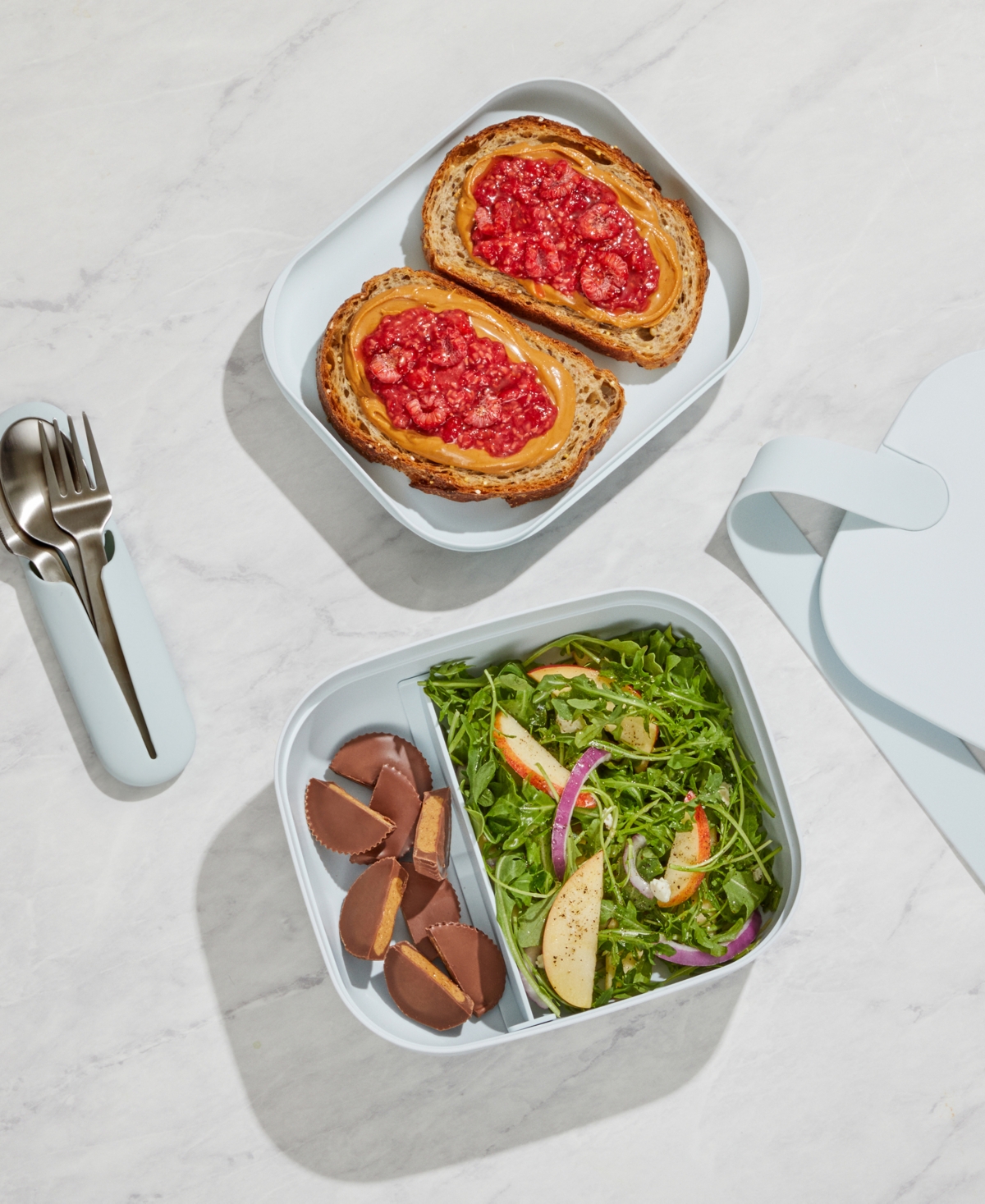 w&p Set of 4 Can Be Used Again Bpa-Free Plastic Lunch Box