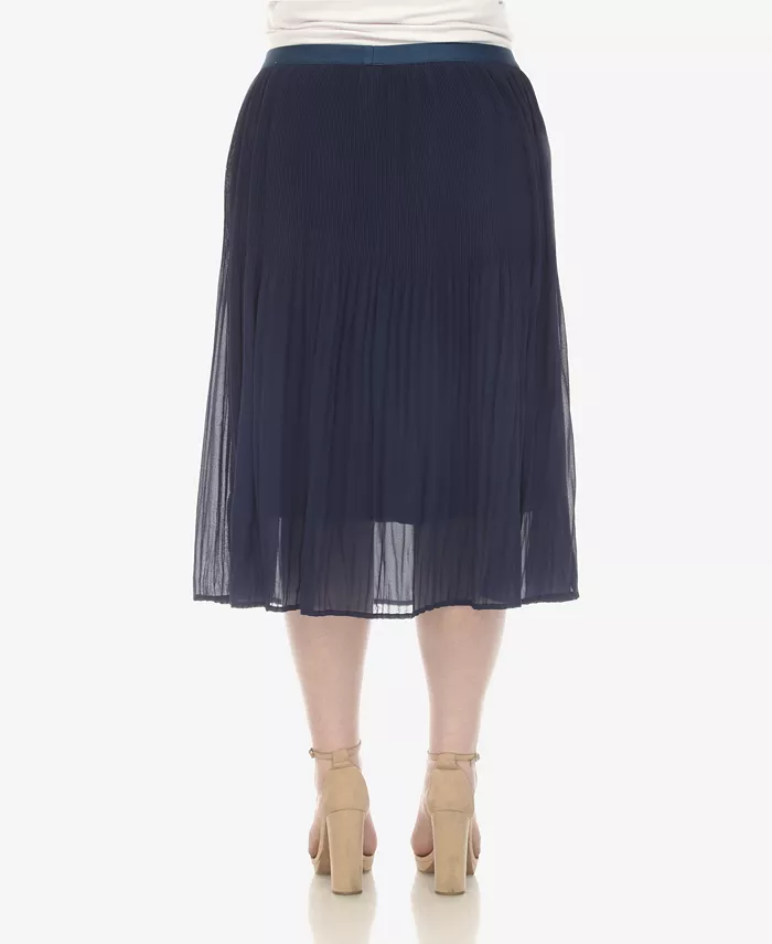 Plus Size Pleated Chiffon Midi Skirt - thumbnail 6