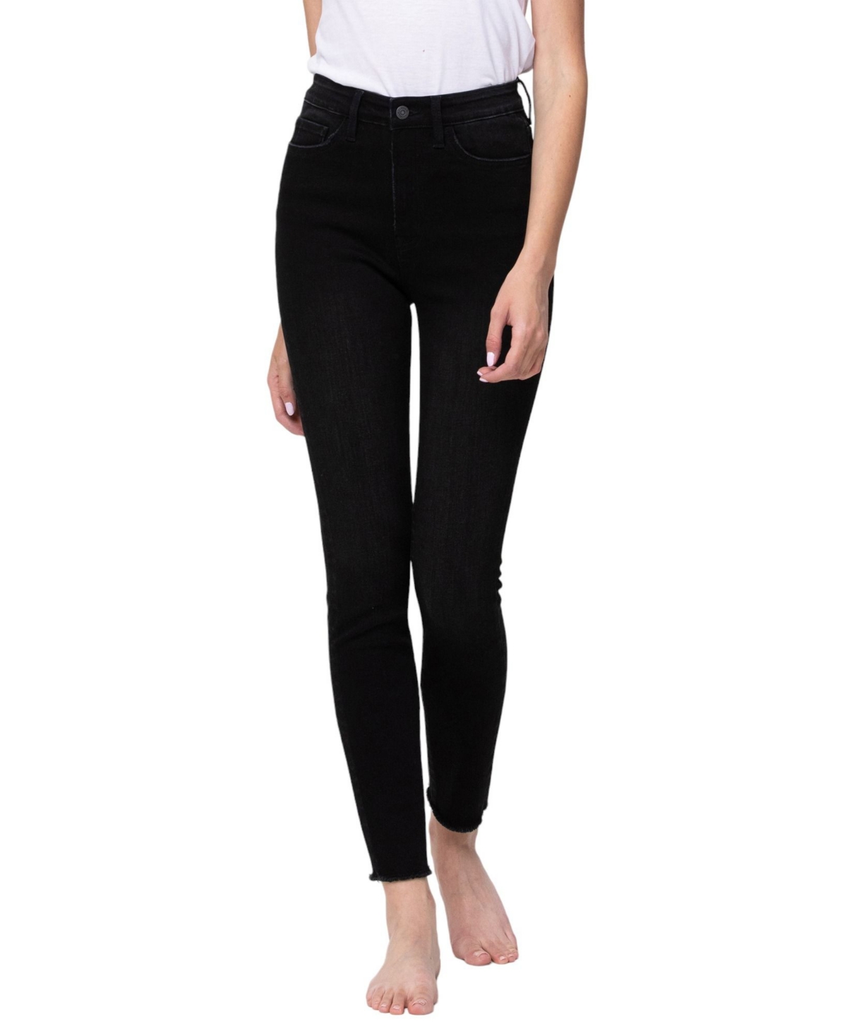 Women's Super High Rise Ankle Skinny Jeans - Washed black
