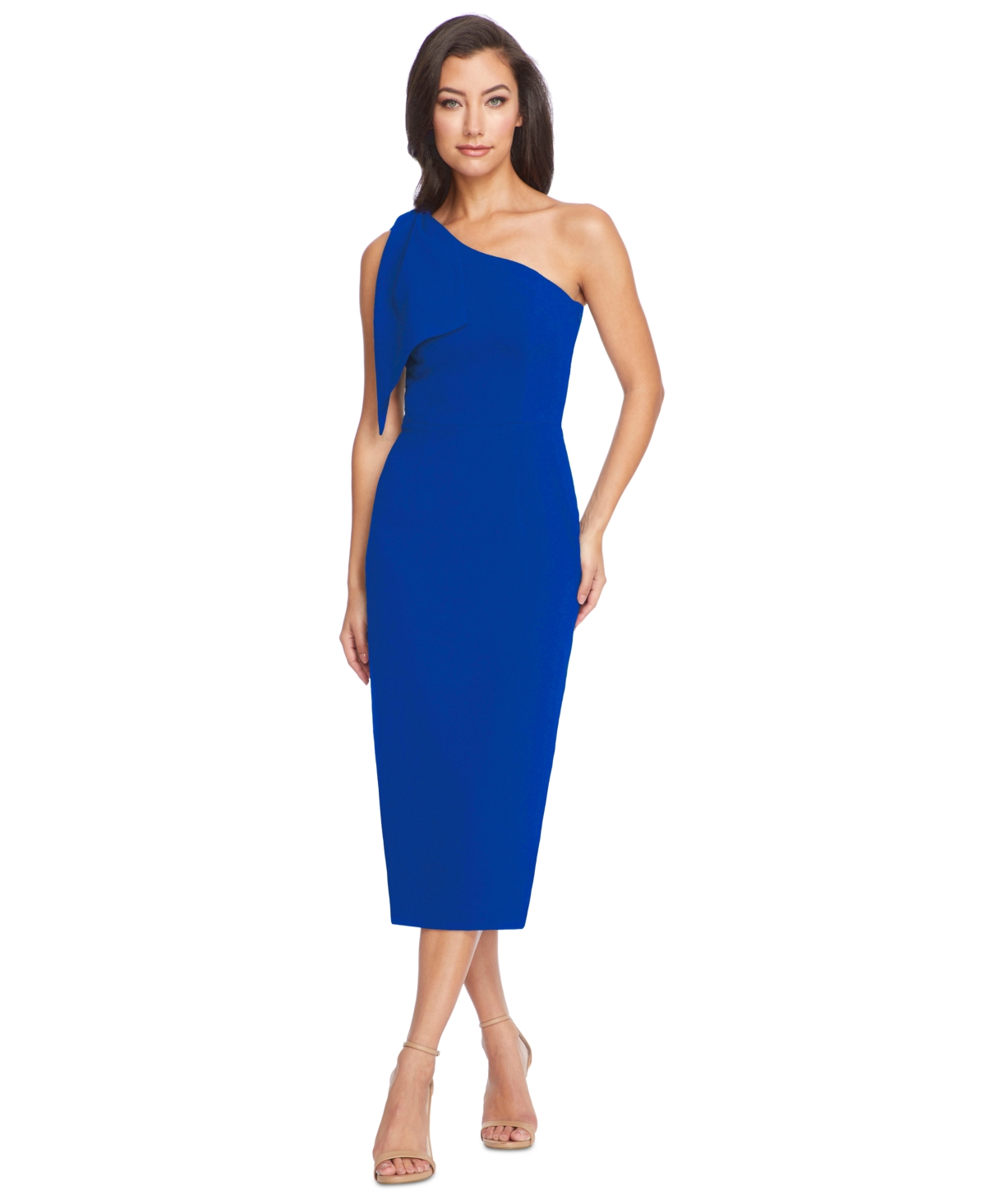 Tiffany Asymmetrical Midi Dress - Cobalt
