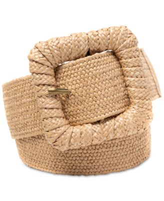 Style & Co - Women's Stretch Straw Wrapped-Buckle Belt