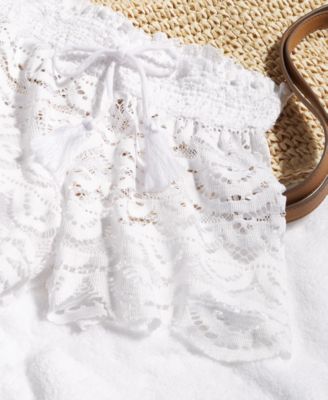 Juniors' 2.5" Scalloped Lace Cover-Up Shorts, Created for Macy's