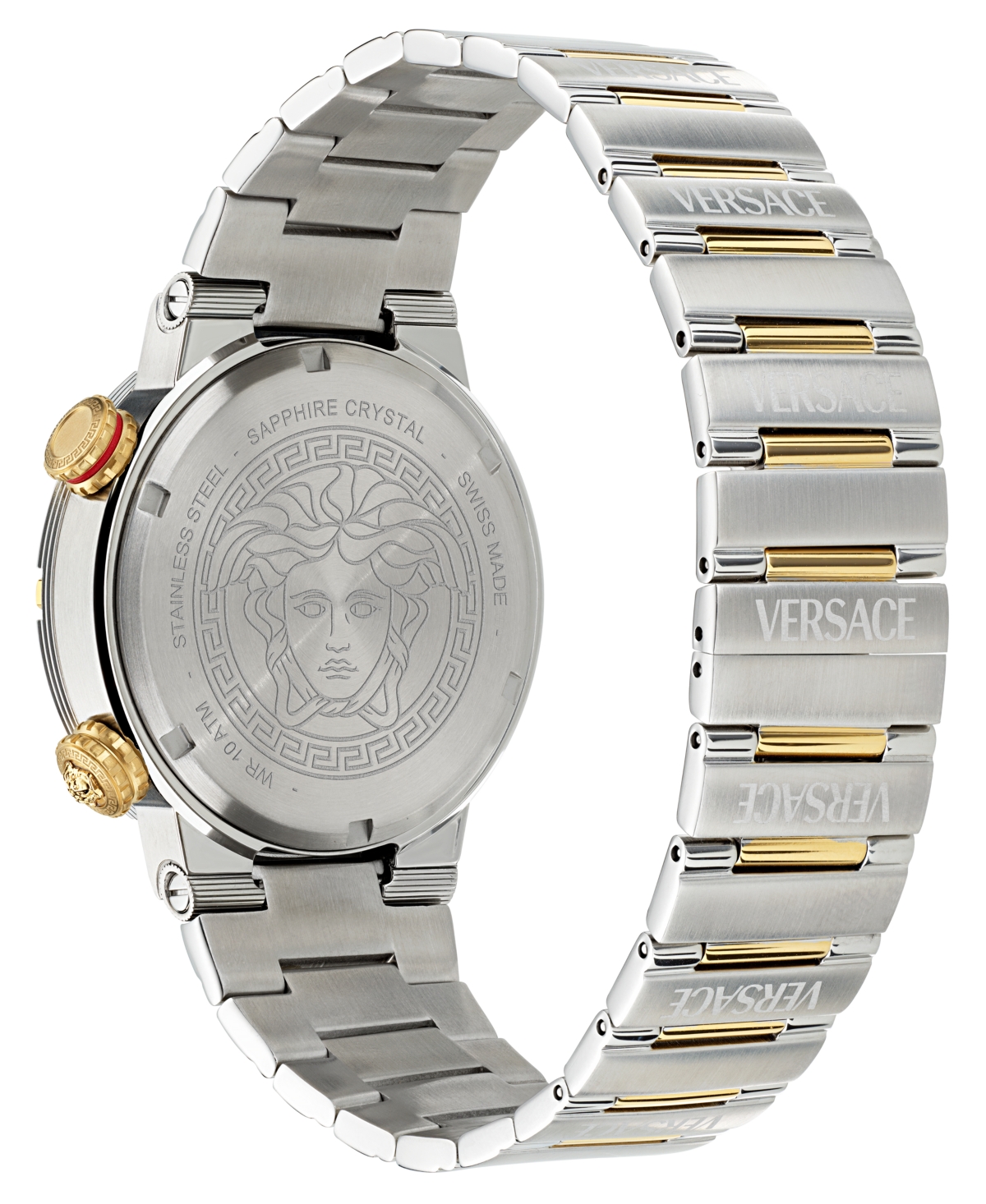 Versace Men's Swiss Two-tone Stainless Steel Bracelet Watch 43mm In Two Tone