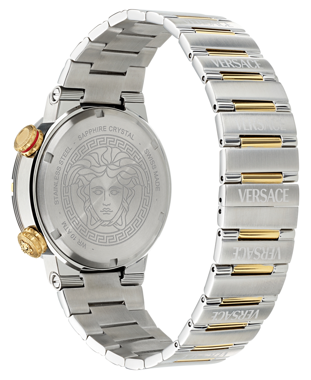 Shop Versace Men's Swiss Two-tone Stainless Steel Bracelet Watch 43mm In Two Tone