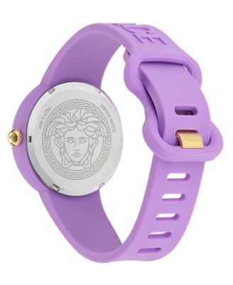 Women's Swiss Purple Silicone Strap Watch 38mm